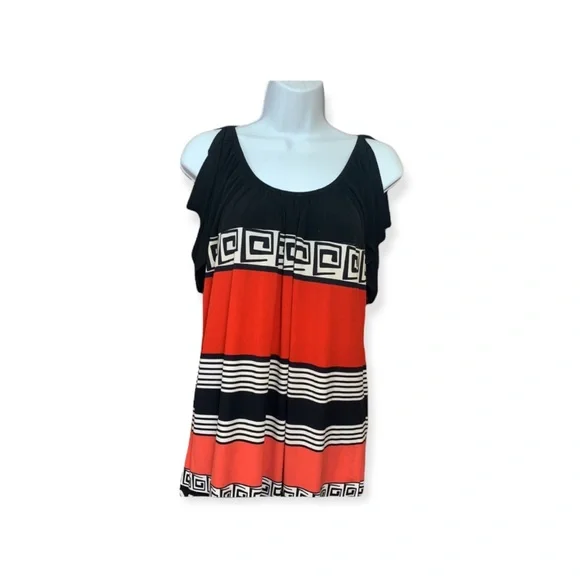 Sz8 Sangria Red/Black Cold Shoulder Dress - Picture 3 of 6